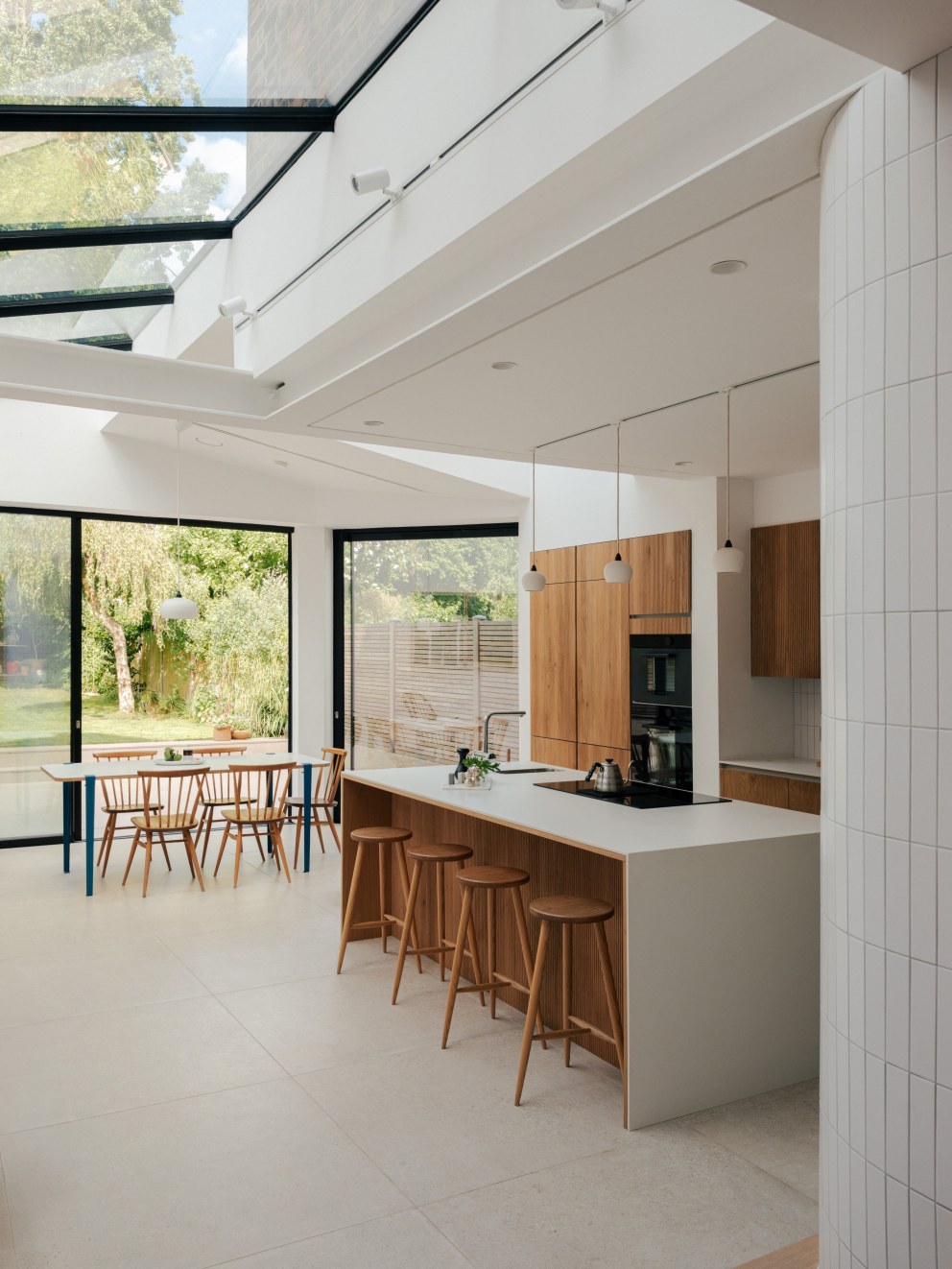 North London Victorian Villas | View of kitchen and dining within new extension | Interior Designers